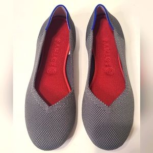 Rothy's blue flats with red insoles sz 10